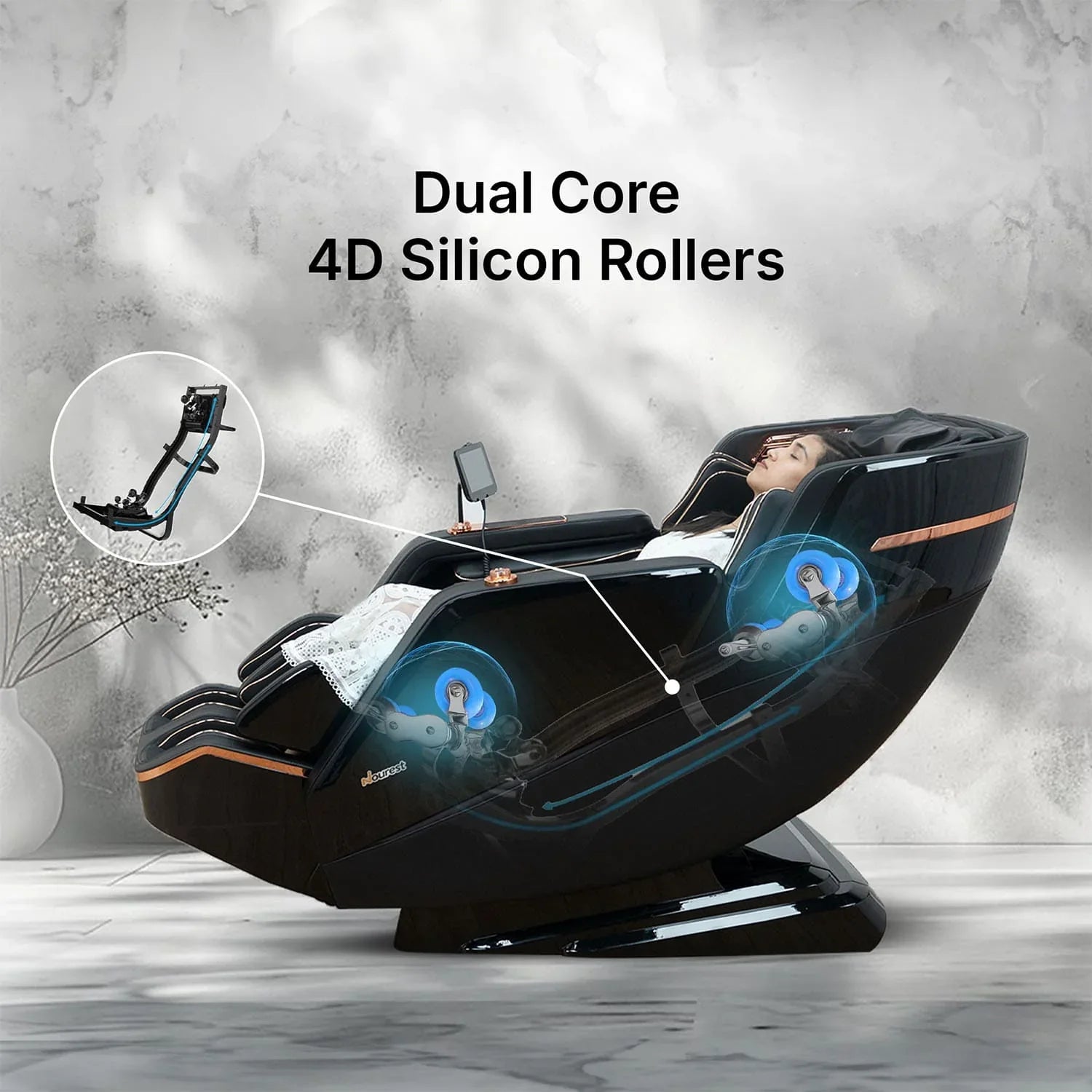 Nourest Lion 4D Dual Core Luxury Full Body Massage Chair with Health Detection - Dream Relaxer