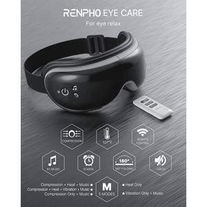 Renpho Eye Massager Eyeris With Remote-Black - Dream Relaxer