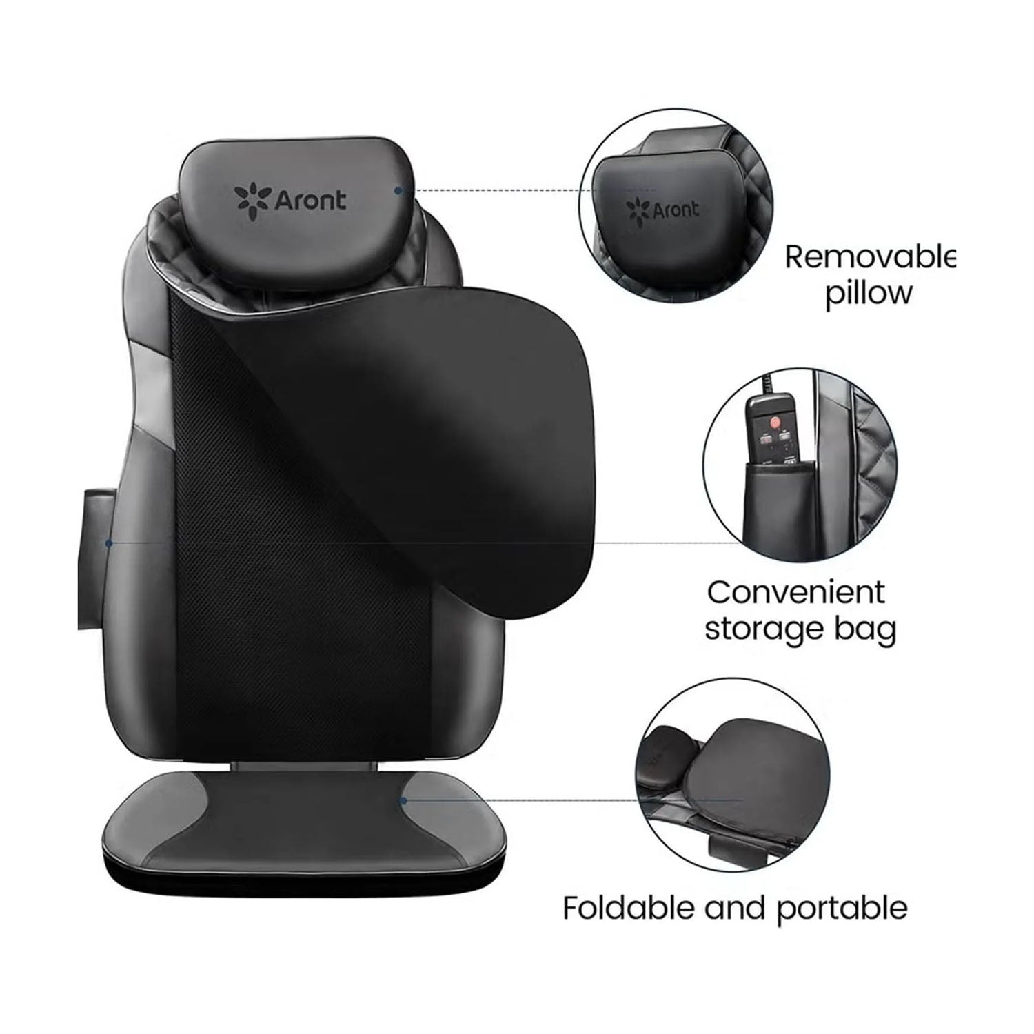 RT2172 Back Massager with Heat - Grey-Black - Dream Relaxer