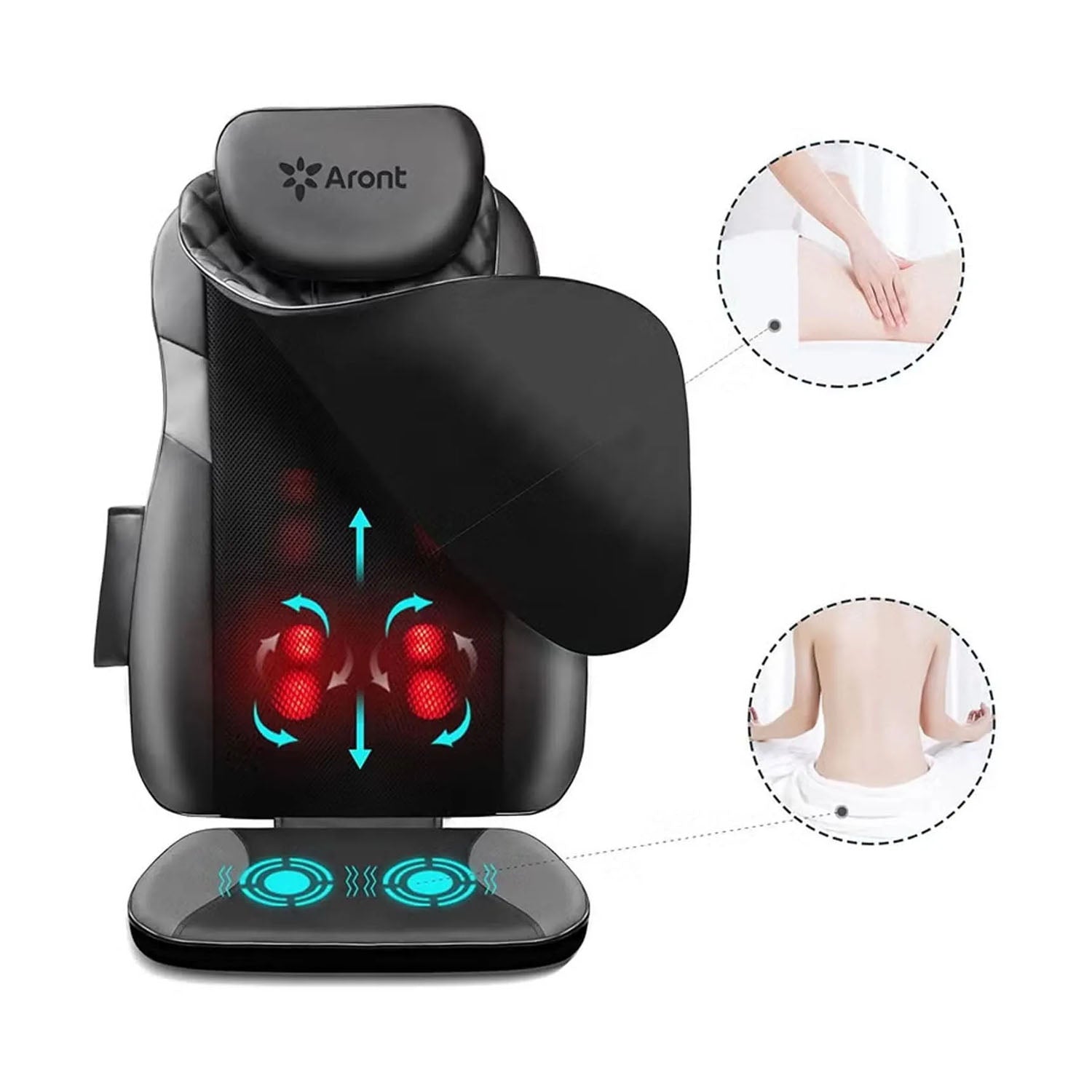 RT2172 Back Massager with Heat - Grey-Black - Dream Relaxer