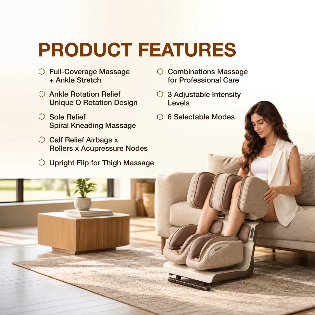 Nourest Zenso Full-Leg Massager with Ankle Stretch, Heat & Air Compression