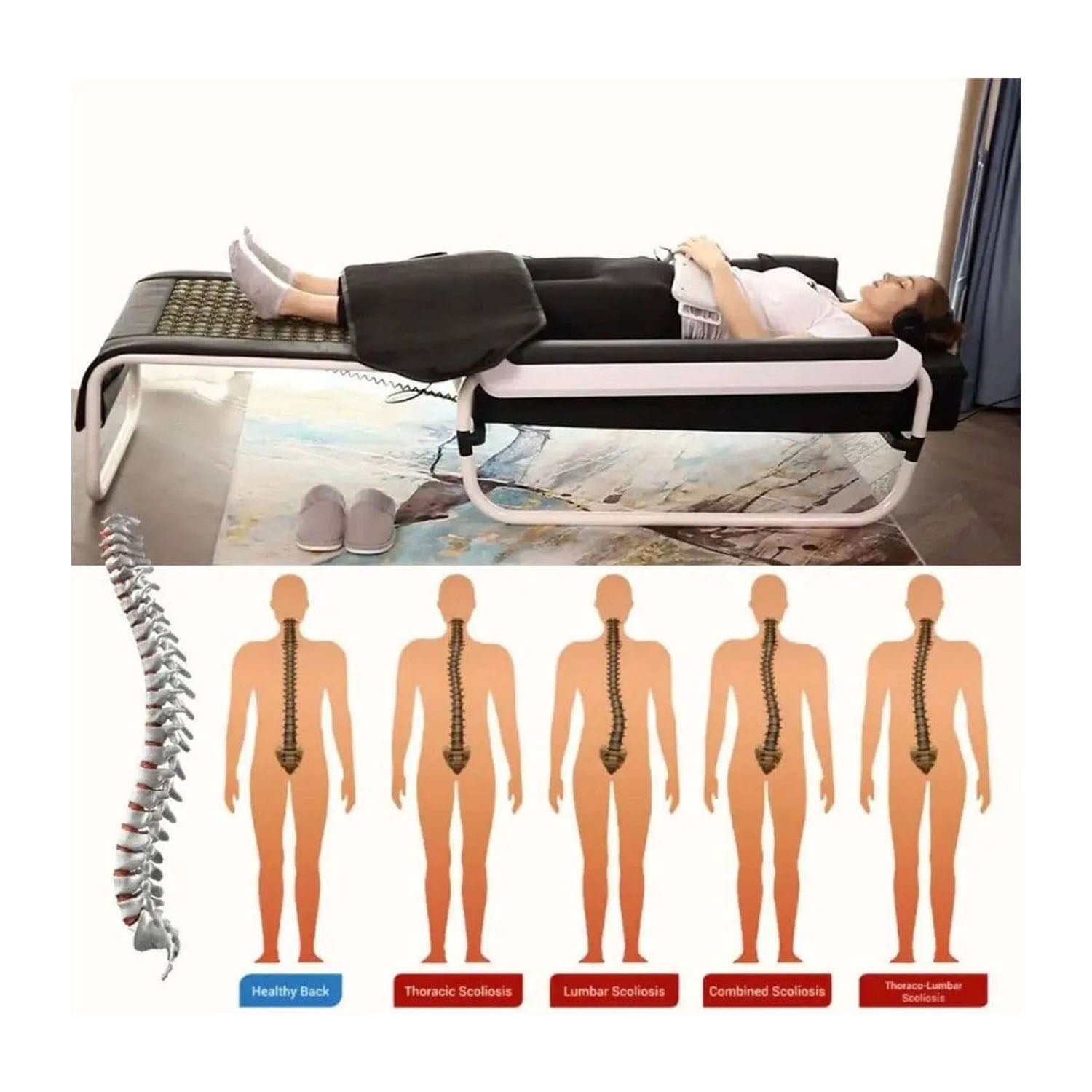 Pop Relax Massage Bed With Electrical Infrared Heating and Jade Stone Roller Massage Bed