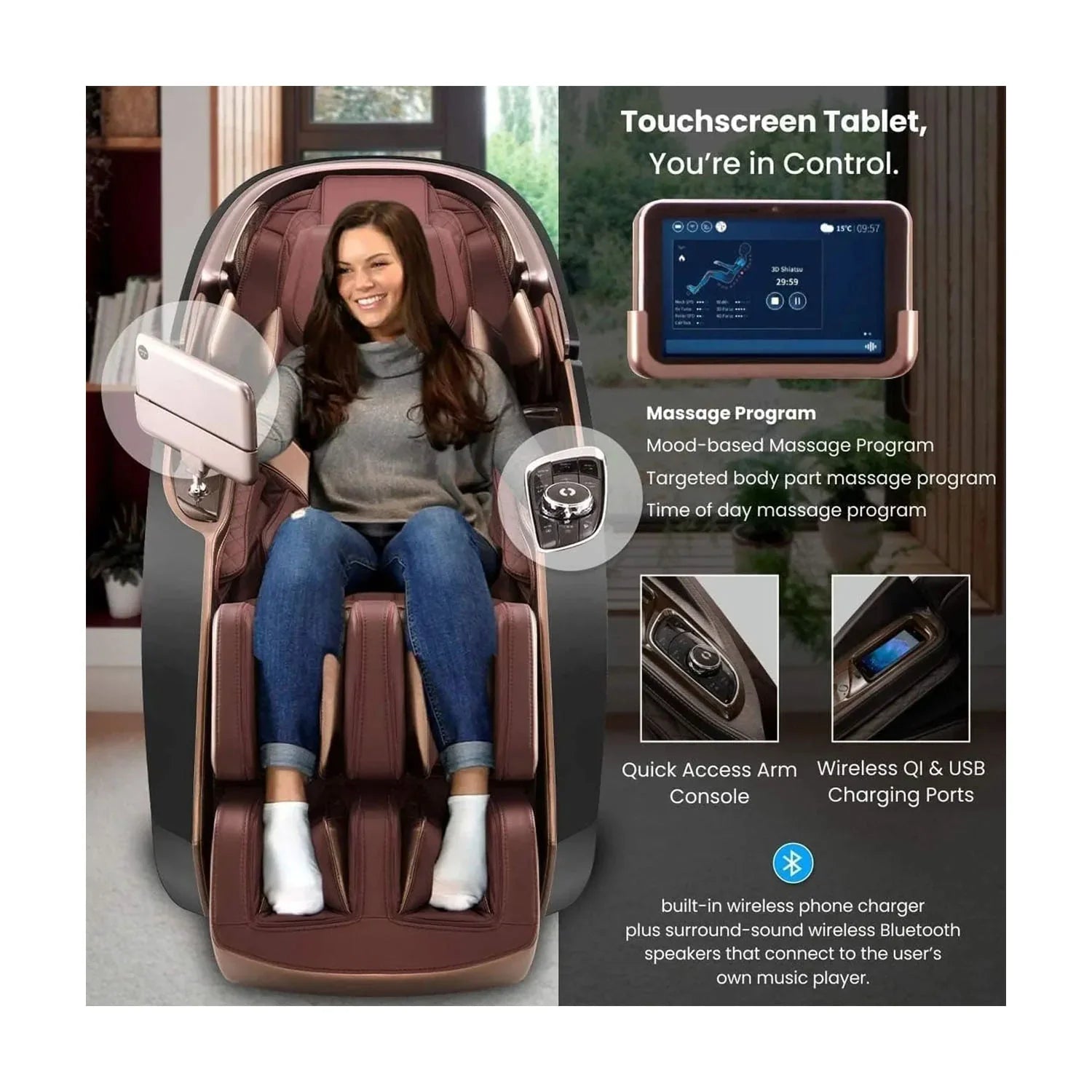 Zeitaku Opulence Dual Core Full Body Premium Massage Chair Massage Chairs