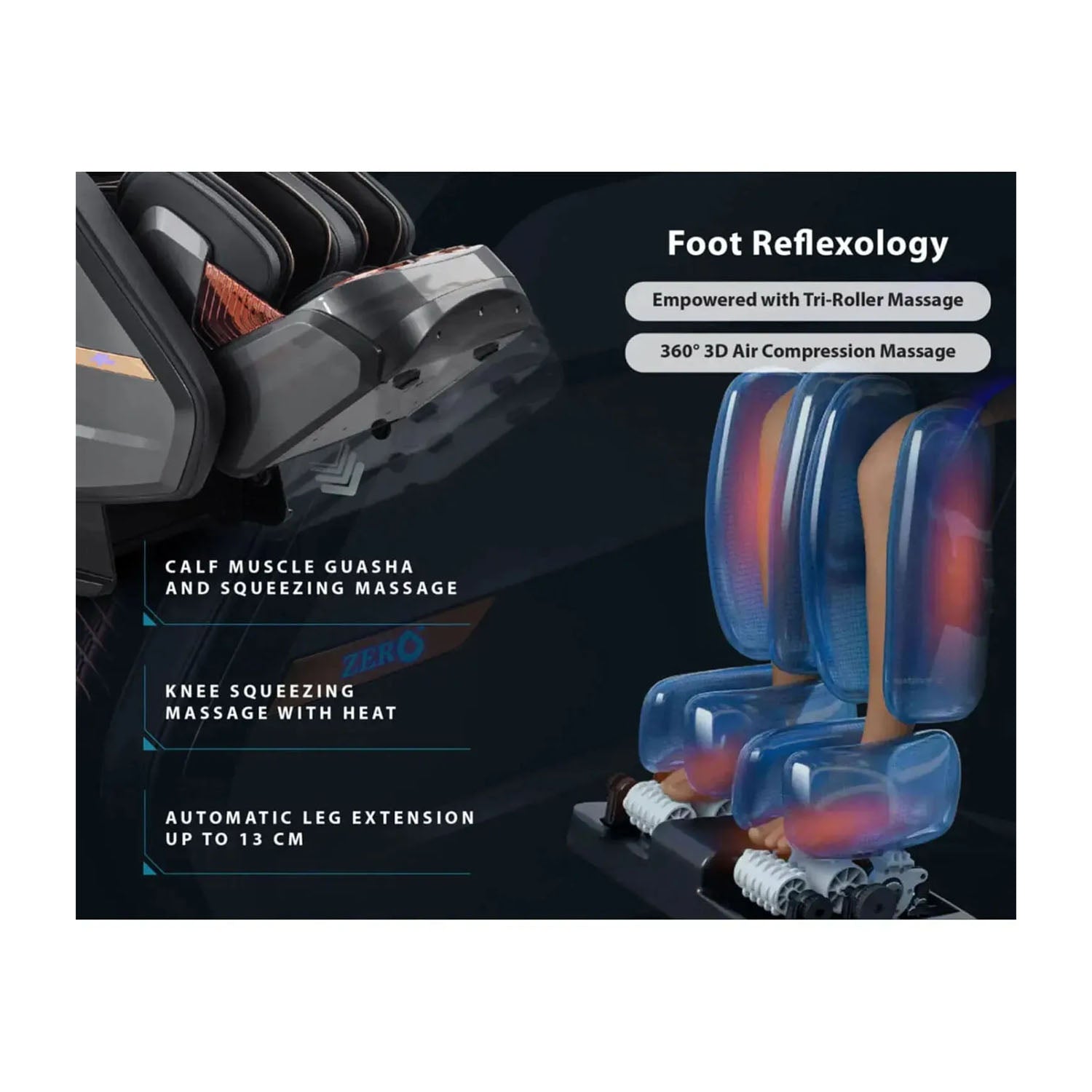 Zero U - R7 Super Series Massage Chair with 4D Rollers & Lumbar Strech Massage Chairs