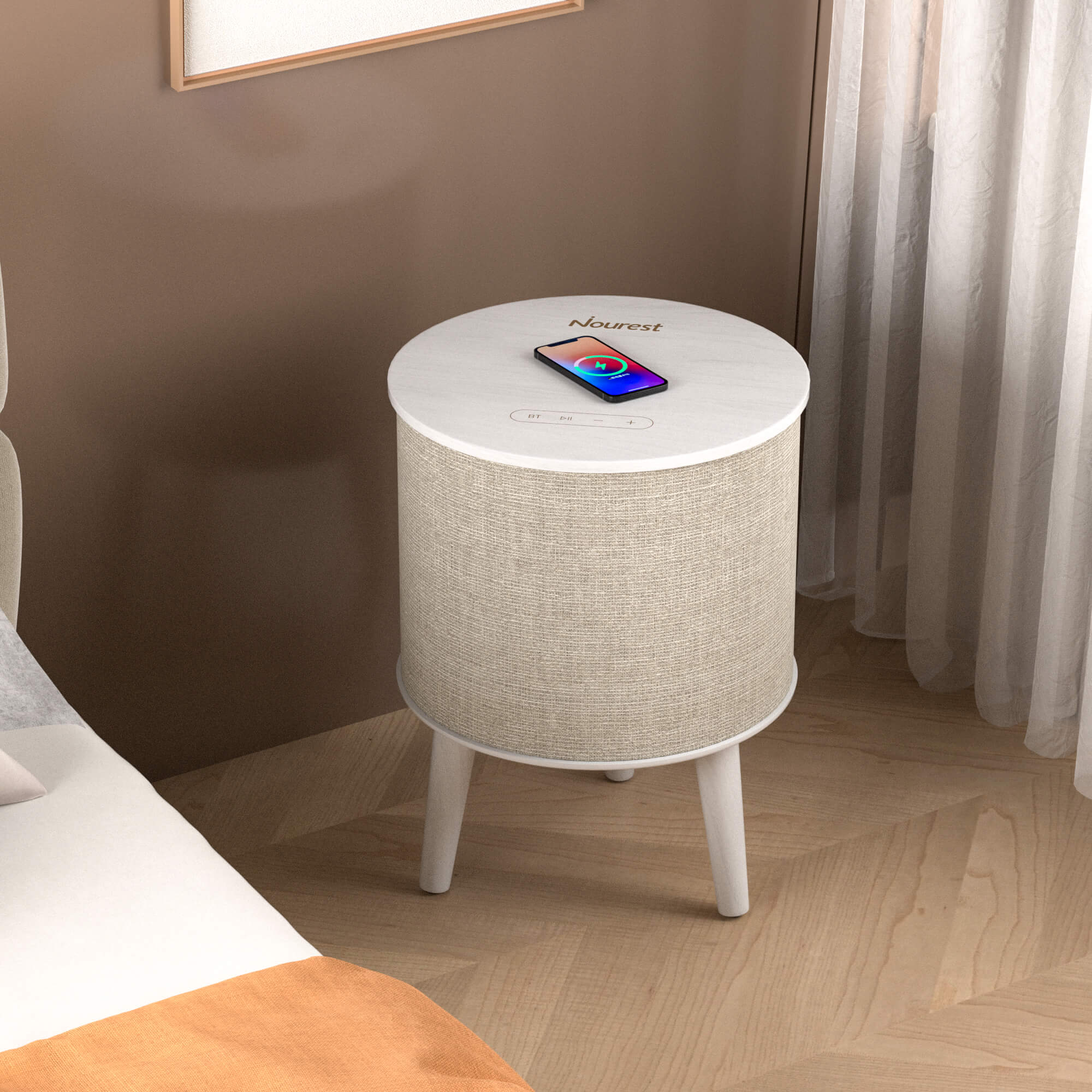 Nourest 4 in 1 Speaker Table with Wireless Charging and Touch Controls - 70W - Dream Relaxer
