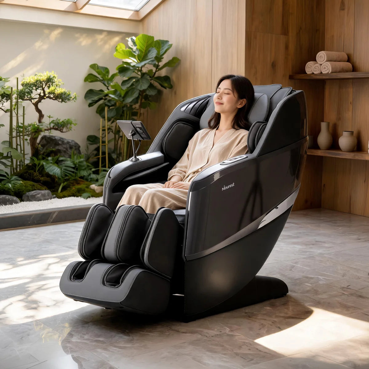 Nourest Eva massage chair in a premium home wellness space