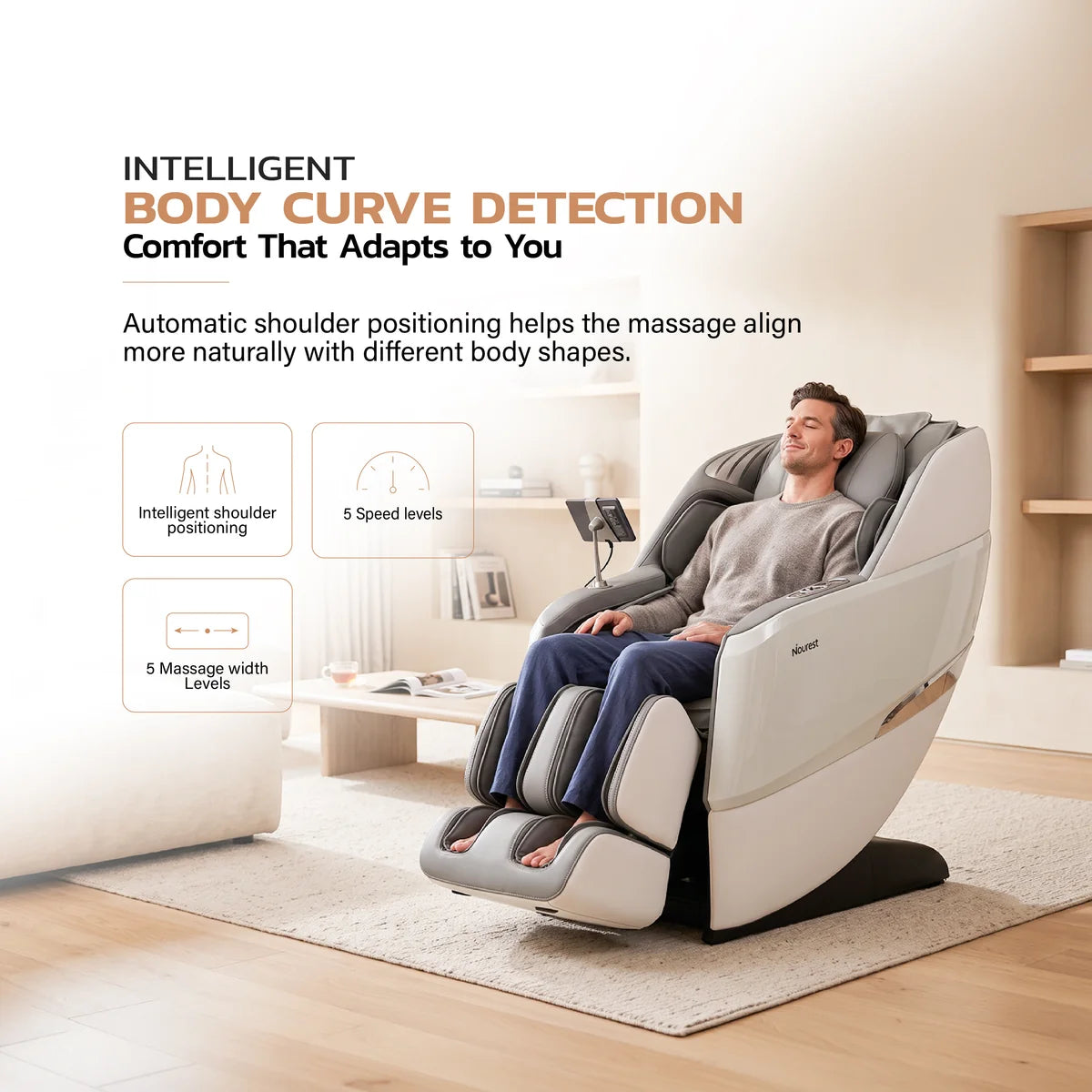 Nourest Eva intelligent body curve detection and shoulder positioning