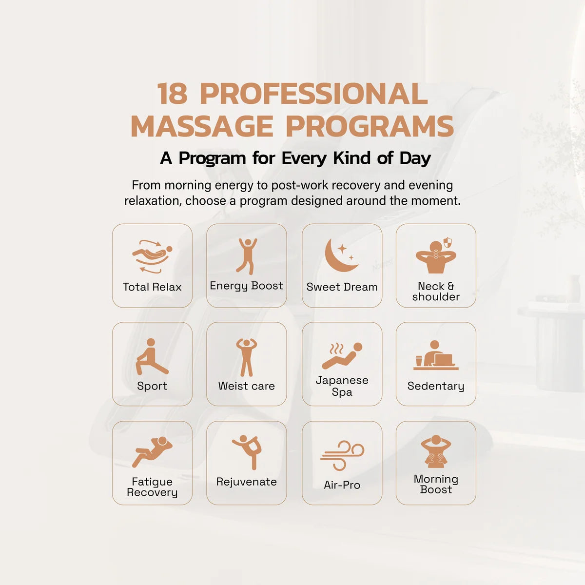 Nourest Eva 18 automatic professional massage programs