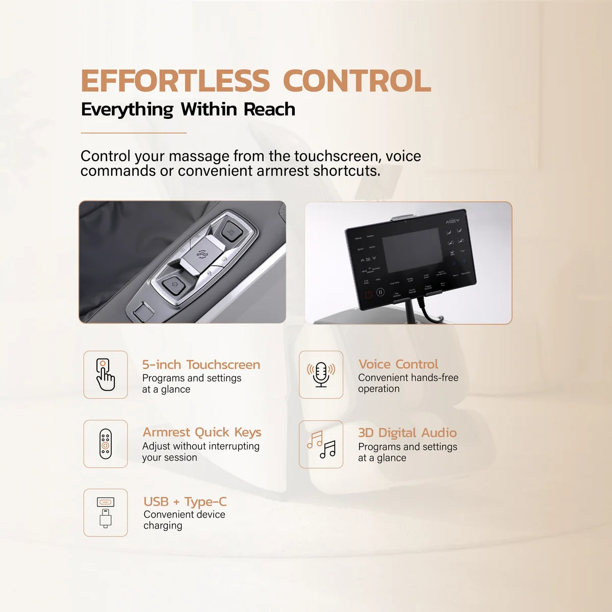 Nourest Eva touchscreen voice control quick keys USB Type-C and digital audio