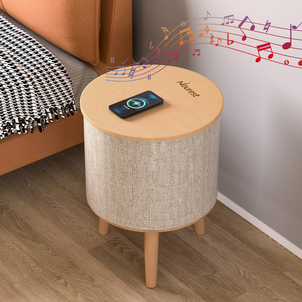 Nourest 3 in 1 Smart Wireless Charging Table with Bluetooth Speakers & USB Station - 50W - Dream Relaxer