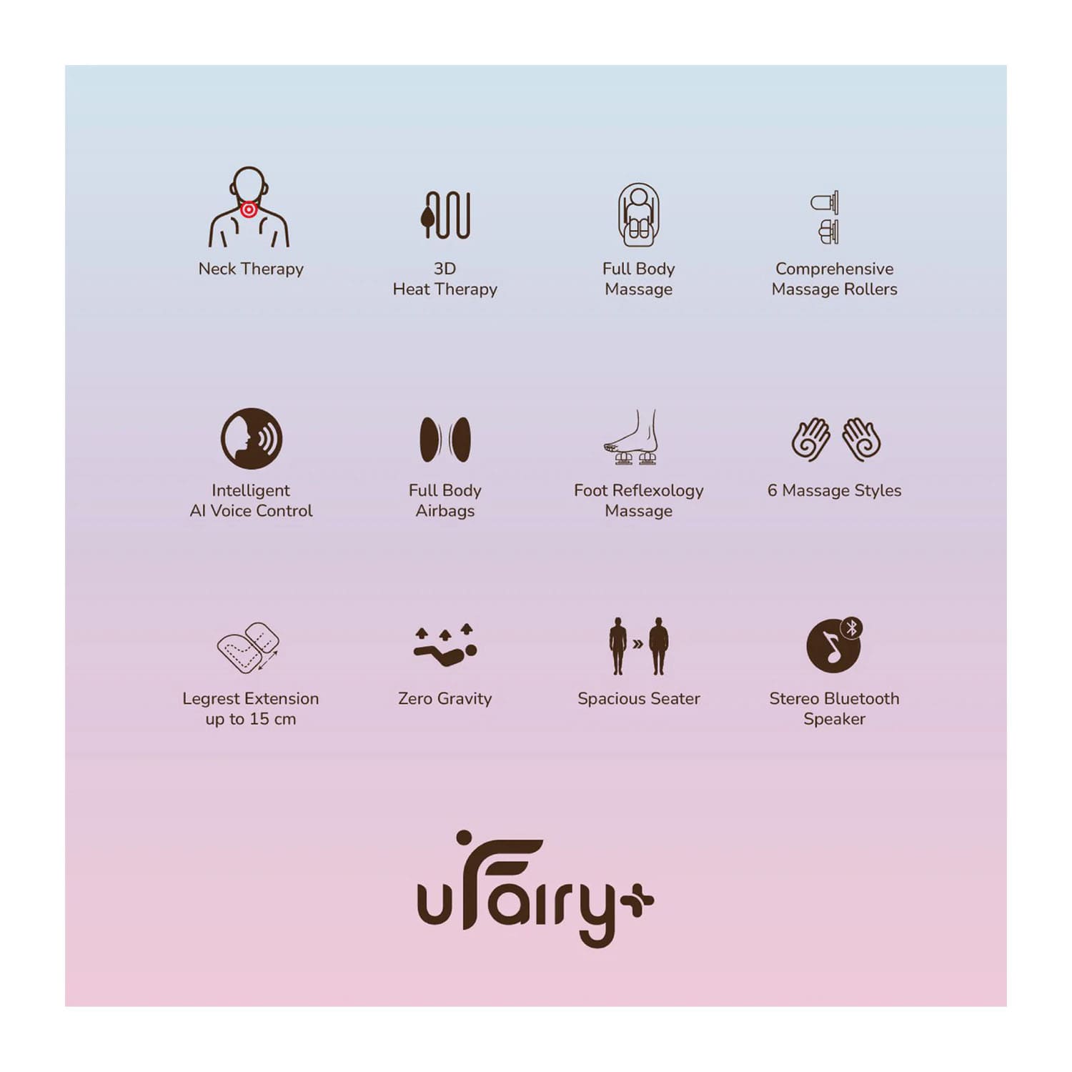 Zero U Fairy Plus Fixed Roller Massage Chair - Dream Relaxer