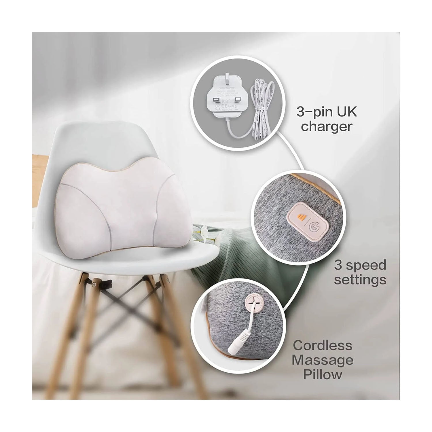 Aront Lumbar Back Neck Support Kneading Massager Pillow Massage Cushions