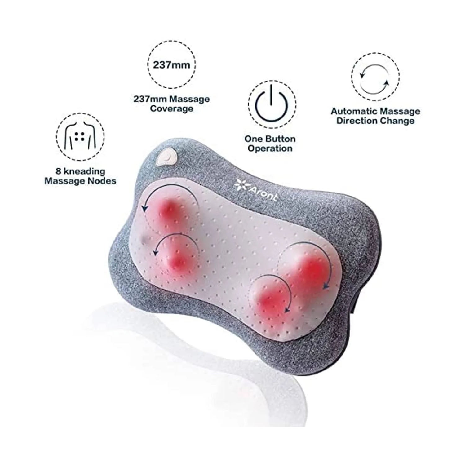 Aront Shiatsu Cordless Rechargeable Shoulder and Neck Massager Massage Cushions