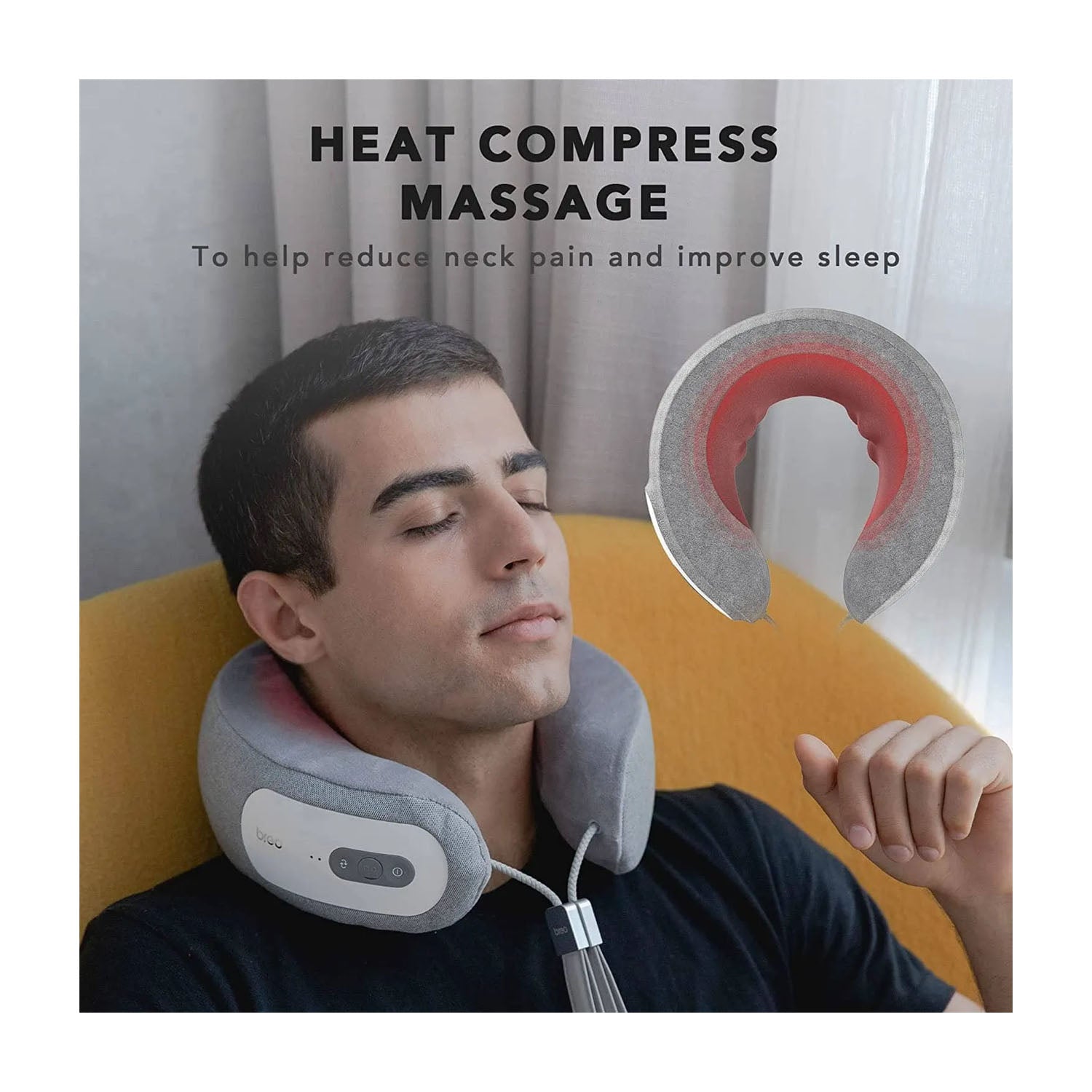 iNeck 3 Wireless Neck Massager with Heat - Grey Neck Massager