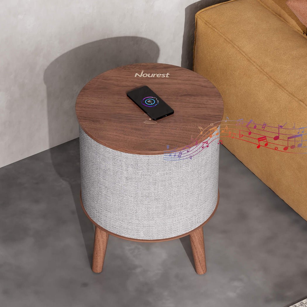 Nourest 3 in 1 Smart Wireless Charging Table with Bluetooth Speakers & USB Station - 50W Accessories