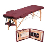 Portable Massage Table with Adjustable Folding Bed and Headrest - Maroon Massage Tables