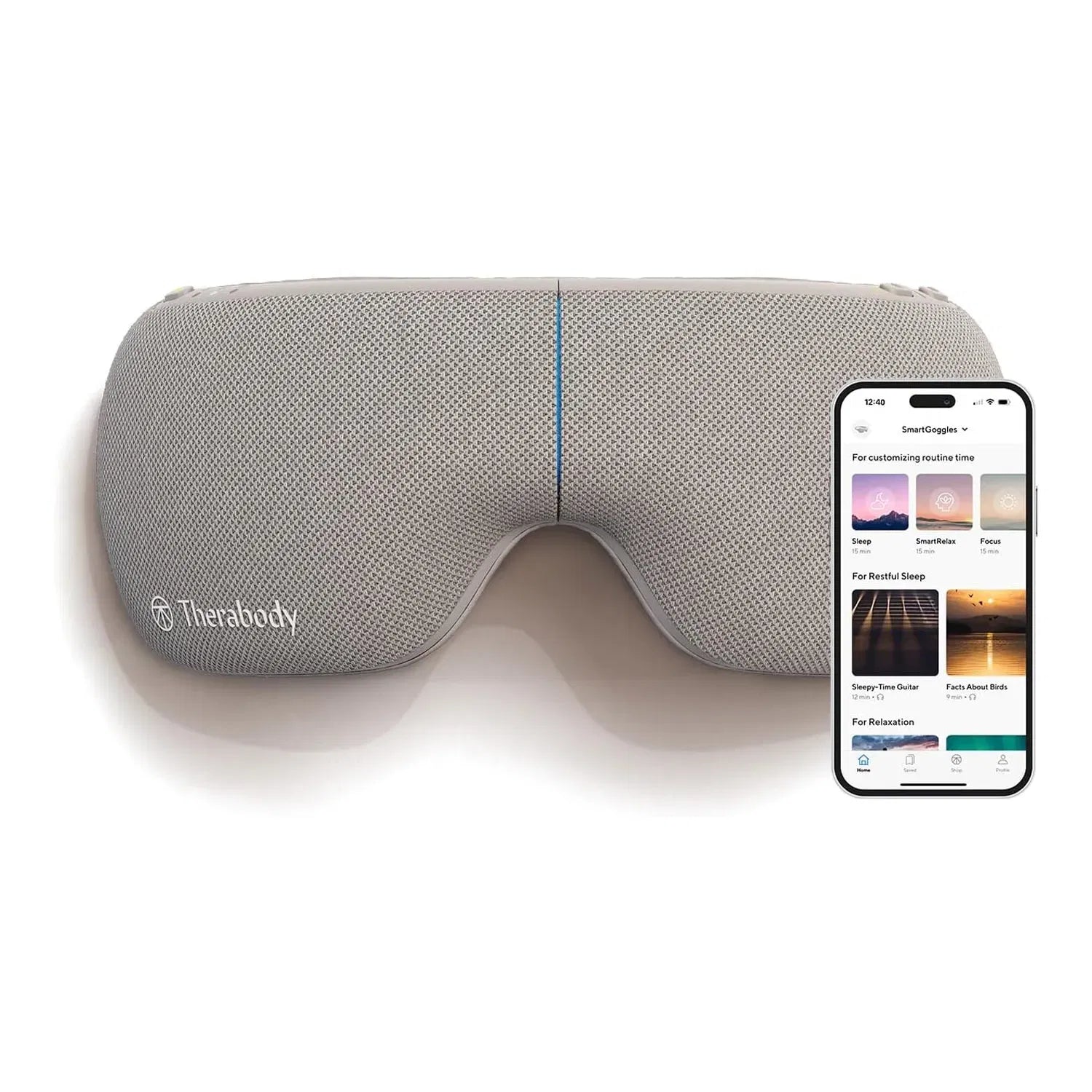 Therabody SmartGoggles White Therapeutic Smart Eye Mask and Massager