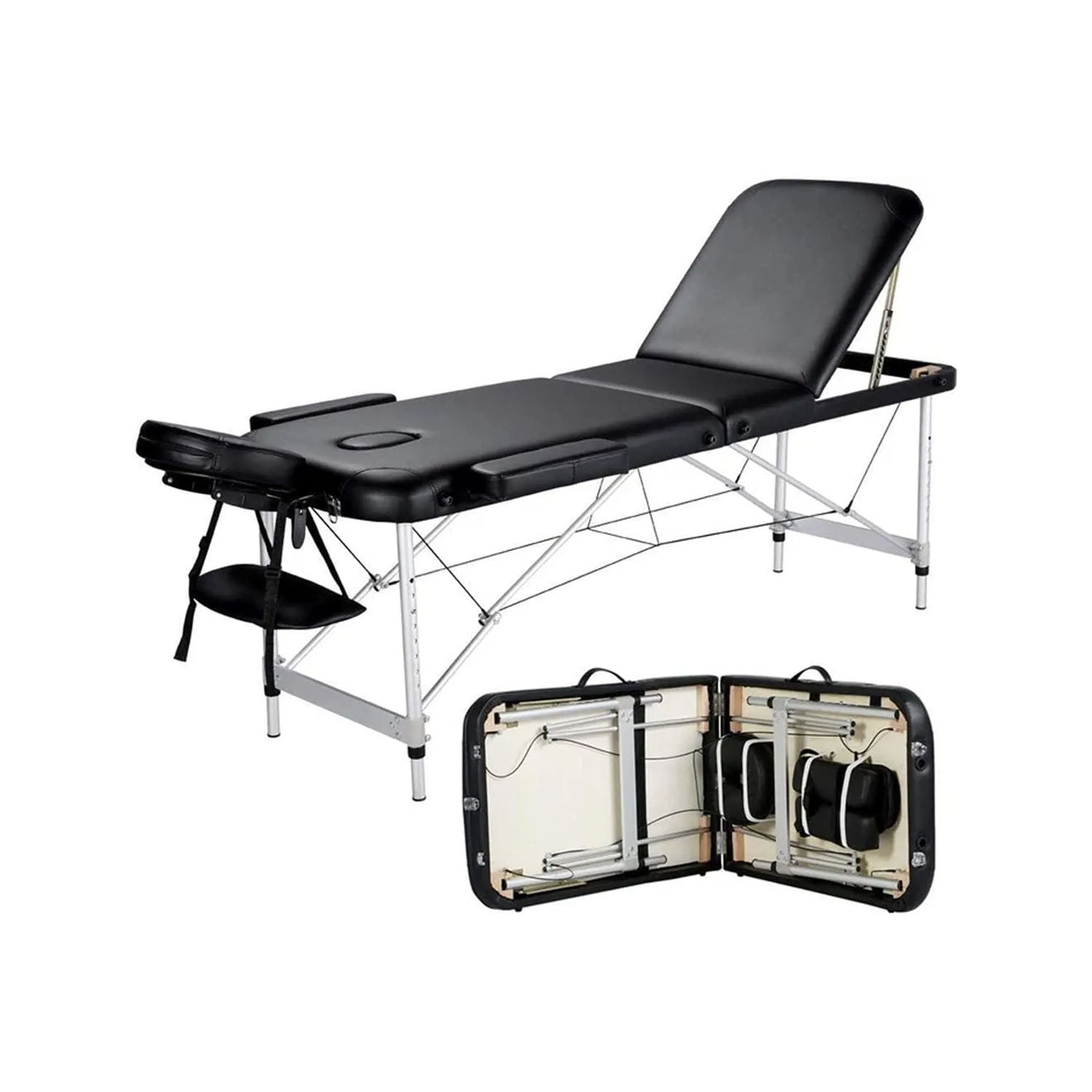 Three Foldable Massage Bed with Light Weight Aluminum Frame Massage Tables