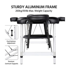 Three Foldable Massage Bed with Light Weight Aluminum Frame Massage Tables